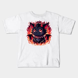 Adorable Demon Kitty Kids T-Shirt